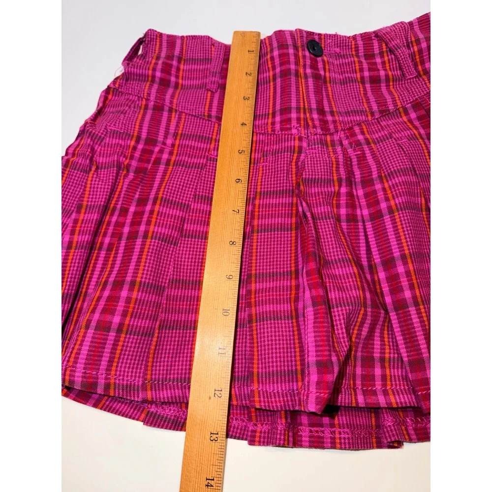 The Childrens Place Girls Pink Plaid Pleated Skort Sz 8 NWT Y2K